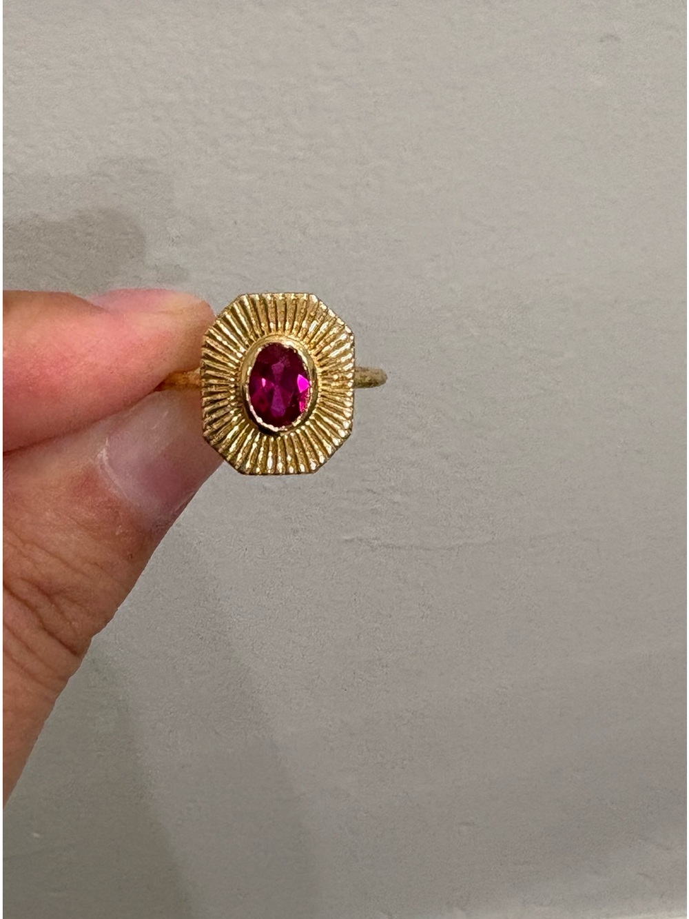 Gold and pink ring size 7